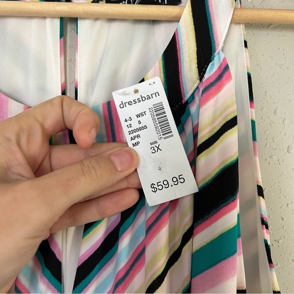 NWT Roz & Ali Multicolored Colorful Rainbow Maxi Dress Vacation Summer 3X - Picture 4 of 8